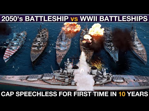 2050's US Nuclear Battleship vs WWII Montana, Iowa, Thunderer, Bismarck, Scharnhorst, H-39 etc