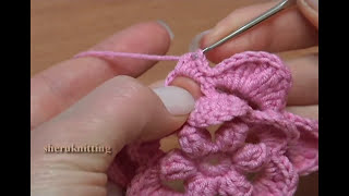 Crochet Layered Flower How To Popcorn Stitches Center Tutorial 39
