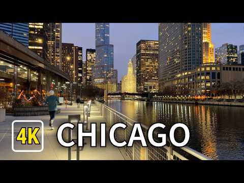 CHICAGO Winter Walk - Beautiful Friday Evening Walking Tour | January 9, 2026 | 4K 60fps City Sounds