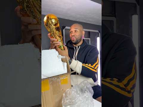 Unboxing the full size FIFA World Cup Trophy. Now, on display in The Sports Vault #MotivatedByMylan