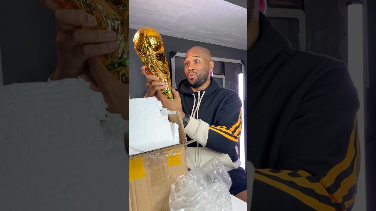 Unboxing the full size FIFA World Cup Trophy. Now, on display in The Sports Vault #MotivatedByMylan
