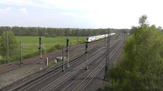 preview picture of video '146 504, Buchholz in der Nordheide, Metronom fährt vorbei Bf Maschen, 6-5-2013'