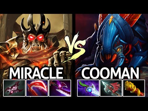 MIRACLE Wraith King Arcana VS COOMAN Weaver Aggressive Plays Dota 2