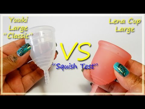 Lena vs Yuuki CLASSIC Large "Squish Test" - Menstrual Cups