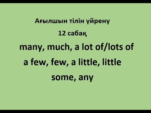12 сабақ. many, much, a few, a little, some, any сөздерін үйрену