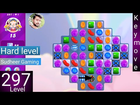 Candy crush saga level 297 ।   Hard level । No boosters । Candy crush 297  help । Sudheer CC Gaming