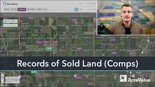 How does AcreValue's Comp Sales Database work