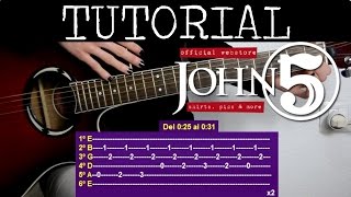 Cómo tocar Noche Acosador de John 5  (1º Parte) Tutorial de Guitarra