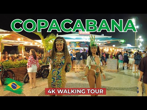 🇧🇷 Copacabana Nightlife Walking Tour | Rio de Janeiro 4K