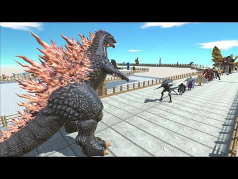 -  GOJIRA GODZILLA VS GHIDORAH DEATH RUN - Animal Revolt Battle Simulator