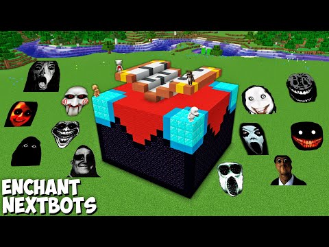 SURVIVAL SECRET GIANT ENCHANT TABLE BASE in Minecraft - JEFF THE KILLER and GRUDGE and 100 NEXTBOTS