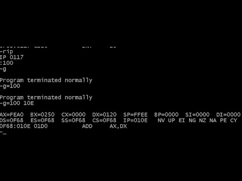 Computer Interfacing (lab 1) : x86 and C refresher Lab, G command  + G command with BREAKPOINT