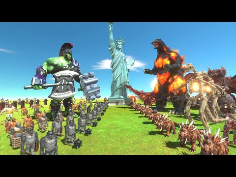 Melee Weapon War - Fire Team VS Melee Weapon Team - Animal Revolt Battle Simulator
