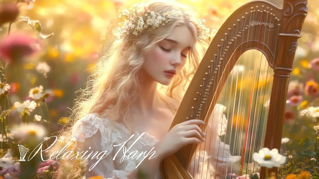 Celtic Harp Music 🌸 Heavenly Harp Instrumental 🌸 Relaxing Harp Background Music, Enjoy Deep Sleep