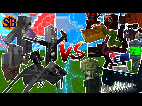 Ultimate Showdown: Illage vs Cave Team! Full mod Fight!