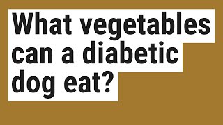 What vegetables can a diabetic dog eat?