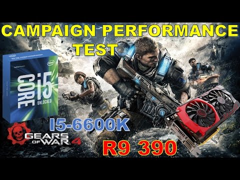 Gears of War 4 Campaign Gameplay R9 390 and i5 6600K ULTRA 1080P and 1440P Video