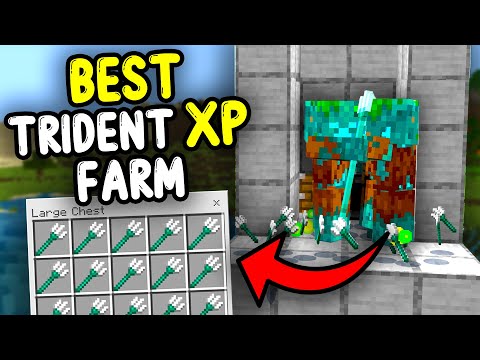 BEST TRIDENT XP Farm Minecraft Bedrock 1.21+!