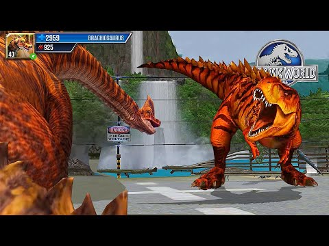 BRACHIOSAURUS VS T REX - JURASSIC DINOSAUR BATTLE || JURASSIC WORLD THE GAME