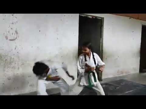 Karate girl vs guys