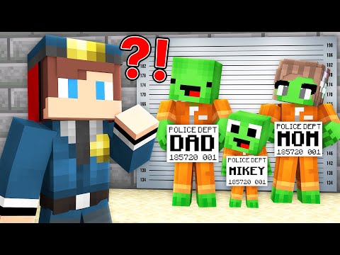 JJ Policeman Caught Mikey CRIMINAL Family in Minecraft ! - Maizen