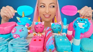 Download lagu ASMR EATING PINK & BLUE FOOD, ICE CREAM, UNICORN DESSERT, MARSHMALLOW, CAKE MUKBANG 분홍색 음식 블루 디저트 먹방 mp3