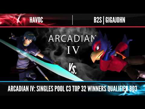 Arcadian 4 - Havok (Marth) vs. B2S | Gigajohn - SSBM Singles Pool C3 Top 32 Winners Qualifier