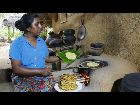 Egg black curry with potato roti /Here's an easy way to make potato roti. village kitchen recipe