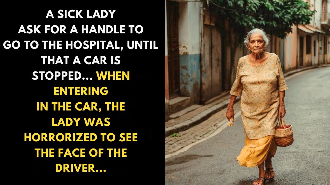 A SICK LADY ASKS FOR A HANDLE TO GO TO THE HOSPITAL, UNTIL A CAR STOPS...WHEN I ENTER....