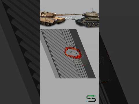 T-34-85 VS M1A1 Abrams #shorts