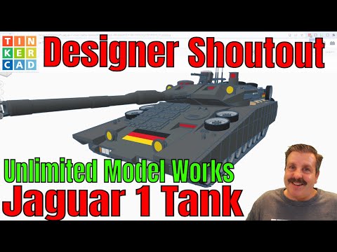 Unlimited Model Works Terrific Tinkercad Jaguar 1 Main Battle Tank