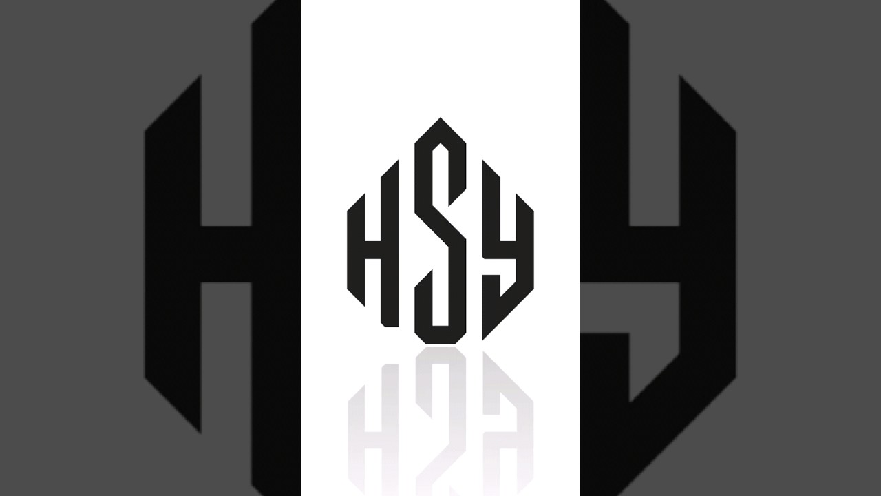 HSY letters logo draw in polygon #shortvideo #shorts