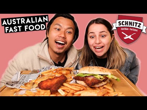 Críticas australianas de fast food: Schnitz! AS MELHORES FRITAS DE SEMPRE (mukbang)