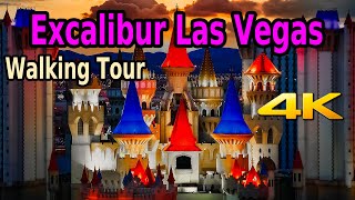EXCALIBUR HOTEL & CASINO LAS VEGAS STRIP WALKING TOUR in 4K