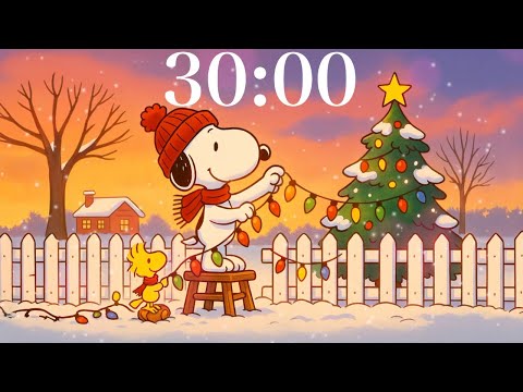 30-Minute Christmas Lofi Snoopy Timer 🎄✨ Cozy Study, Work & Focus Ambience