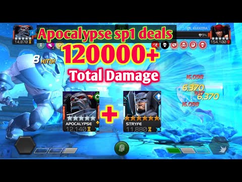 120000+ Damage in single Sp1/ Apocalypse + Stryfe / great Synergy. / MCOC