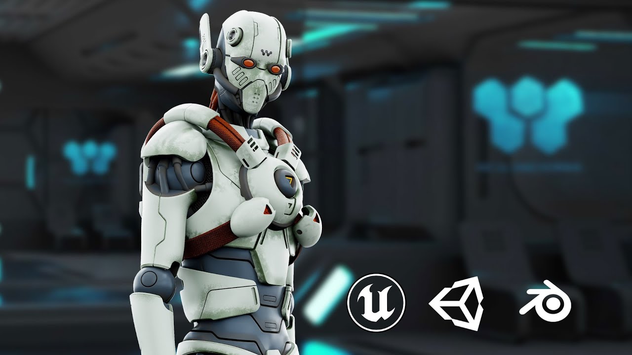 CYBORGTOPIA B-16 Auto-Rig Pro Rigged For Mixamo Unreal Engine Unity 3D Model