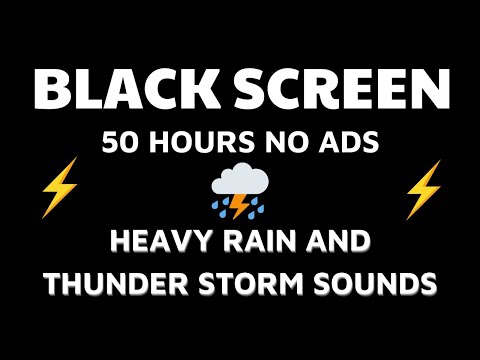 Heavy rain and thunderstorms with black screen│Create a feeling of comfort, Sleep well,Relief stress