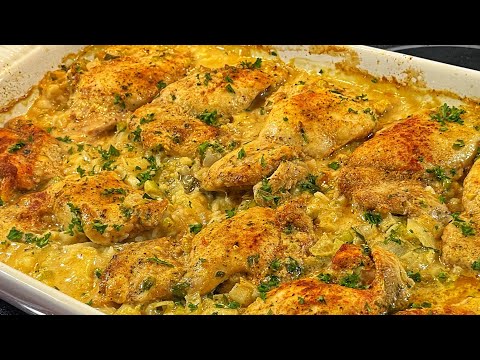 Easy Oven Baked Chicken and Rice Casserole | Creamy Chicken And Rice | Easy One Pan Meal #cooking