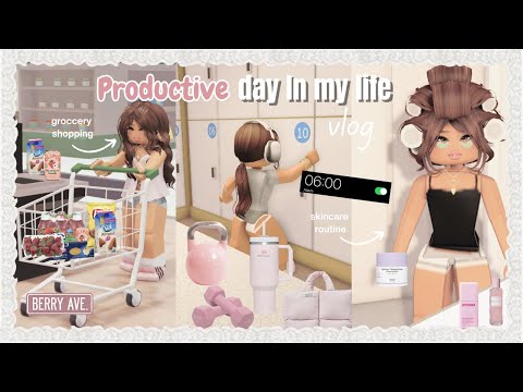 ʚ Day In my life: PRODUCTIVE vlog ɞ | realistic + cozy | Voiced | Roblox roleplay