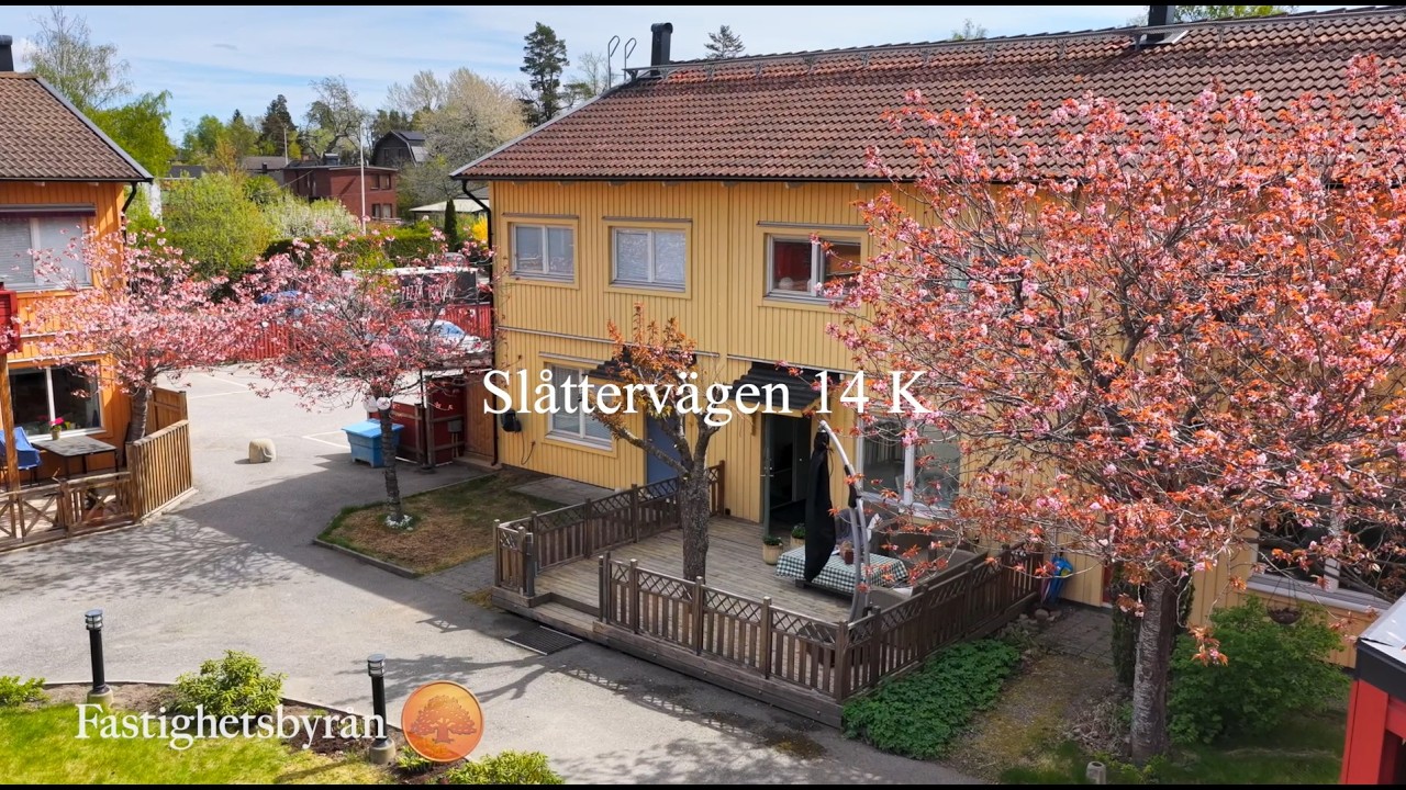 5 rum Radhus på Slåttervägen 14 K Segeltorp Huddinge kommun - video