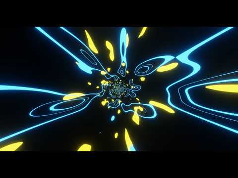 VJ LOOP NEON Yellow Blue Tunnel Abstract Background Video Simple Lines Pattern 4k Screensaver