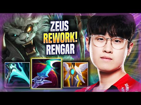 ZEUS  SHOWS THE POWER OF NEW RENGAR REWORK! - T1 Zeus Plays Rengar TOP vs Teemo! | Season 2022