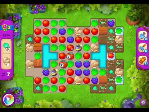 GardenScapes Level 2674 no boosters (18 moves)