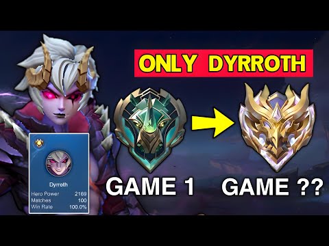 100% WIN RATE FROM EPIC TO MYTHIC DYRROTH ONLY - SOLO RANK!! 🥶