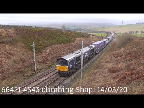 66421 solo working 4S43 Daventry - Mossend climbing Shap: 14/03/20