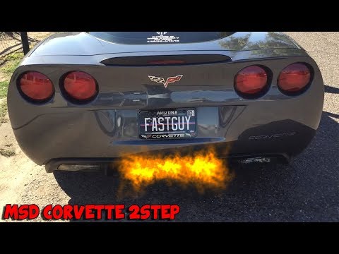 C6 Corvette LS3 Shoots FLAMES! - MSD LS 2-Step Launch Controller