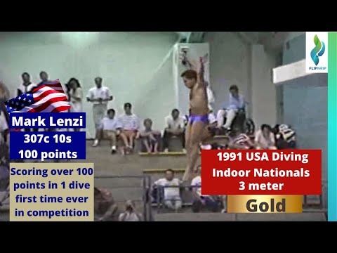 1991 Mark Lenzi 307c  USA Diving Indoor Nationals - 3 meter springboard - 100 points - 10s