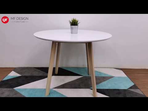MF DESIGN - AVEN DINING TABLE ( WHITE WASH LEG AND WHITE TABLE TOP) 1 x 1