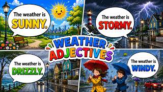 Weather Adjectives in English | 25 Easy Weather Words & Sentences for 